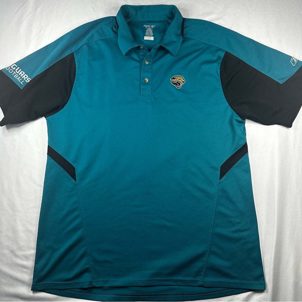 Vintage Old Logo Jacksonville Jaguars Teal Polo Shirt Men's XL Reebok - (346)